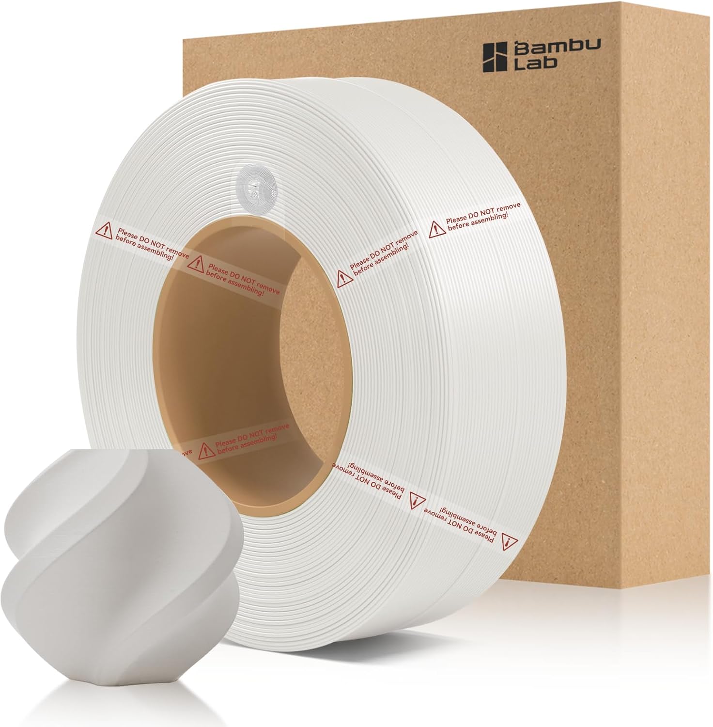 Bamboo PLA Matte Refill Filament 1.75mm 1 KG (2.2lbs) with RFID for Bambu Lab A1/X1/P1 Series 3D Printers,Easy to Print, 3D Printing Filament,No Spool, +/- 0.03mm (Ivory White 11100)
