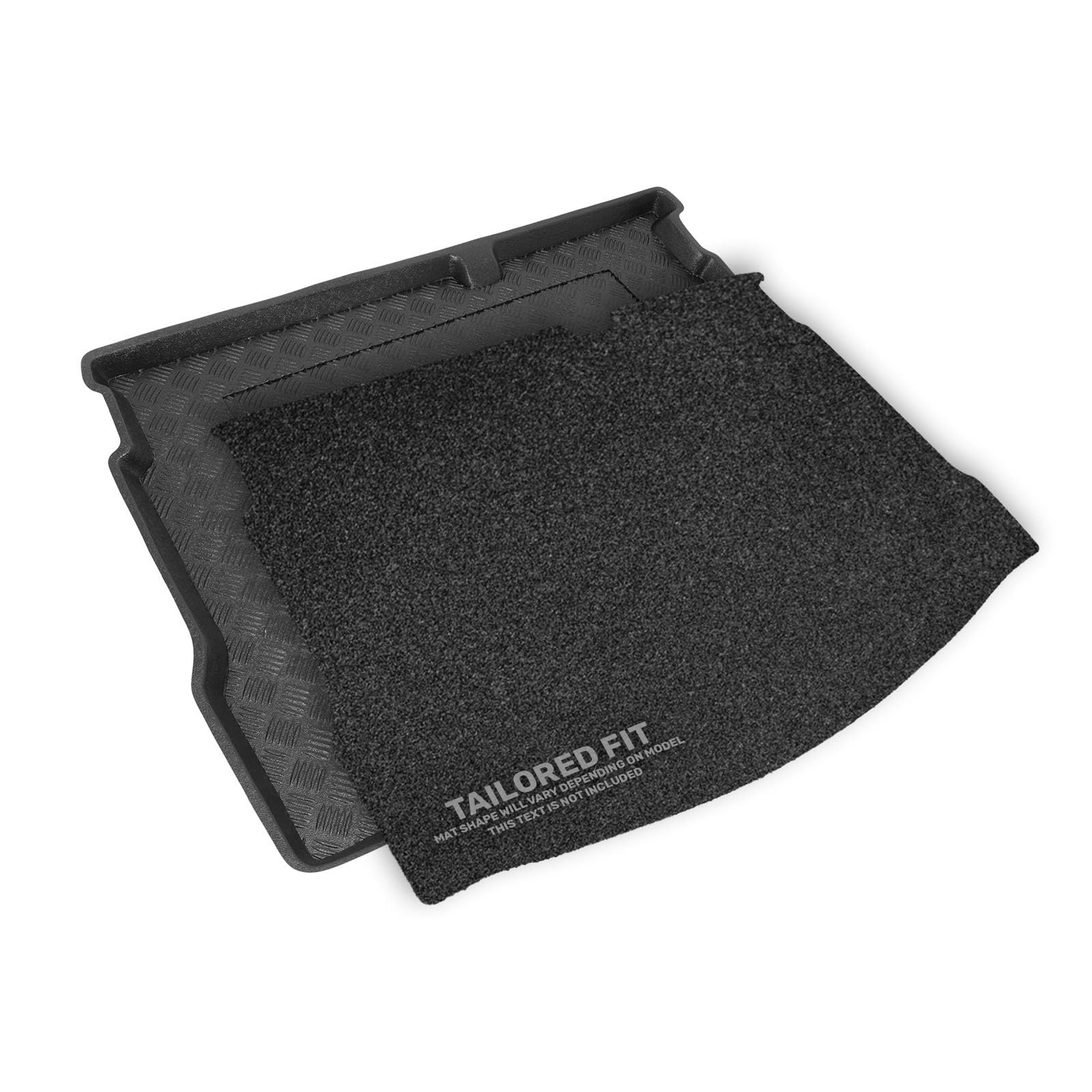 Tailored for Subaru XV II Electric (2019+) BOXER version with one floor in the boot PVC Boot Liner/Mat/Tray + Anthracite Anti Slip Carpet Insert [REZ-103013]