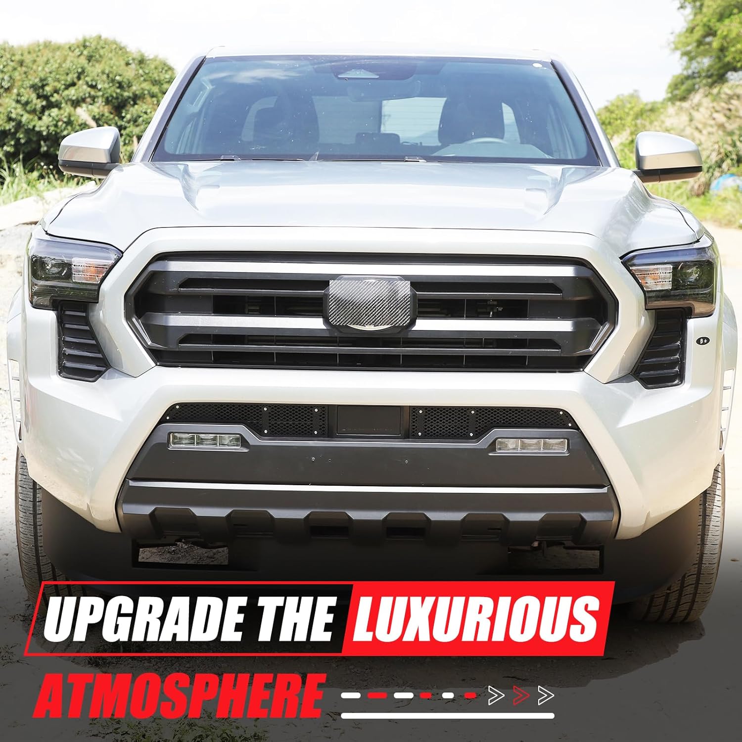 Front Grill Vent Mesh Cover Compatible with Toyota Tacoma 2024 2025, Stainless Steel Car Exterior Protection Accessories