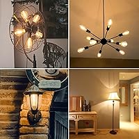 Vista 8 de 4 PCS Dimmable Vintage LED Edison Bulbs, 6W Equivalent 60 Watt, Warm White 2700K, Antique Flexible Spiral LED Filament Light Bulb, ST58 (ST19), 600