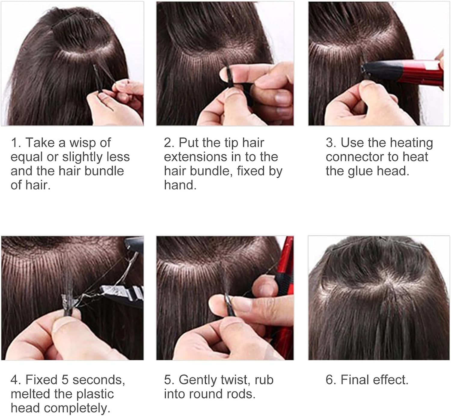 Keratin K Tips Hair Extension Tools, Keratin Bonding Glue Melting Heat Hair Connector Wand, Adjustable Temperature Fusion Hair Extensions Tool for C/U/I/Flat Tip