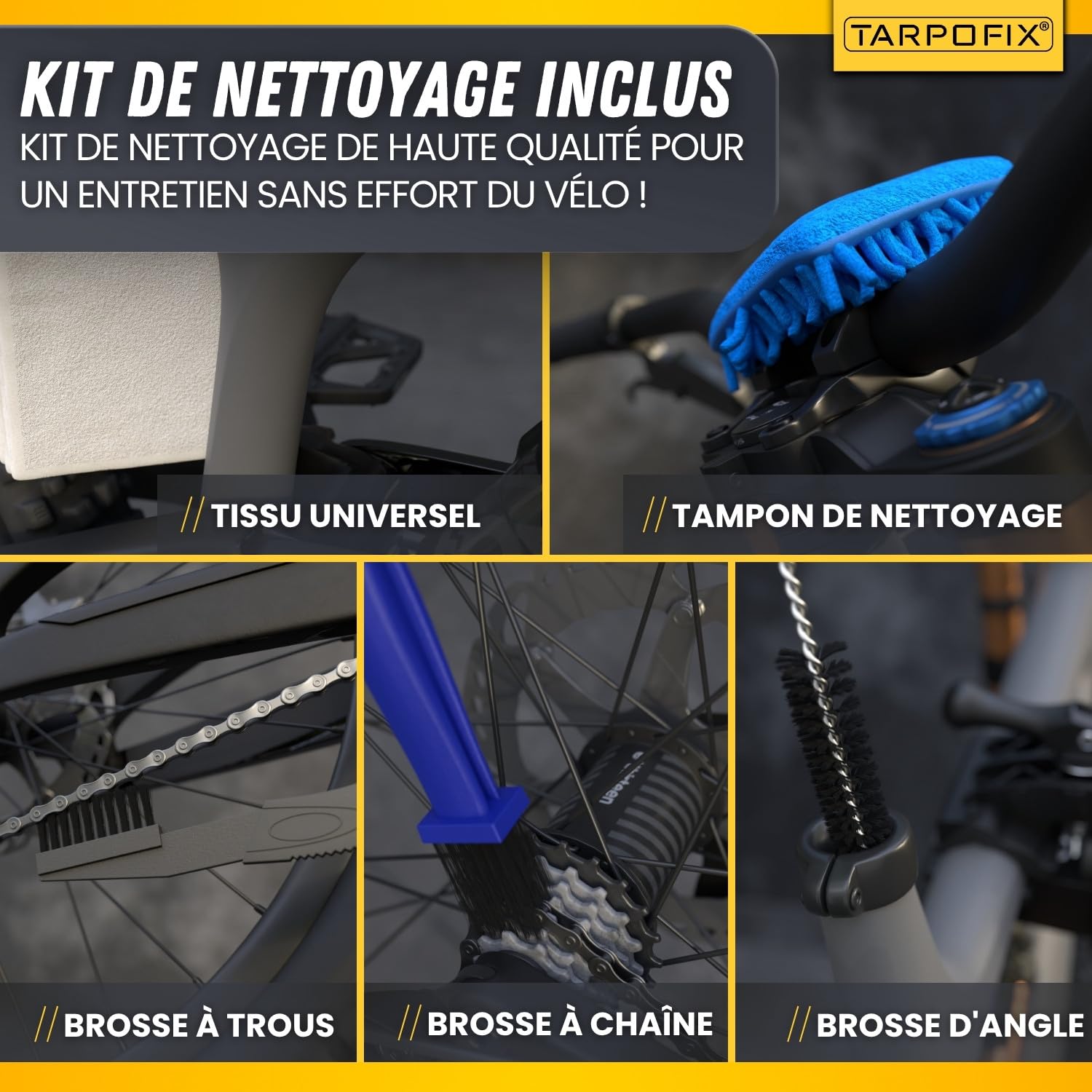 Tarpofix® Pied Atelier Velo Charge 50 kg Support Reparation Velo | Hauteur Réglable pince Rotative 360° Pied Atelier VTT Electrique | Pieds d'atelier Vélo Pour tous les Types de Vélos