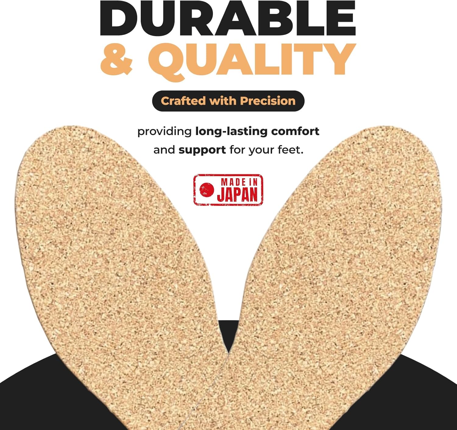 Cork Insoles, Flat Shoe Inserts, Natural Material, Free-Cut Unisex Fit (9.8–12.2 Inches), Slip-Resistant Odor-Reducing Custom Foot Fit (4mm(0.16 inches)) - Image 8