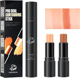 Bastão de Contorno e Iluminador 2 em 1, Chic Fun (#03, 2 Em 1)