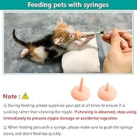 Vista 2 de Juego de biberón y jeringa para mascotas para cachorros y gatitos (1 botella, 2 jeringas, 6 pezones), azul