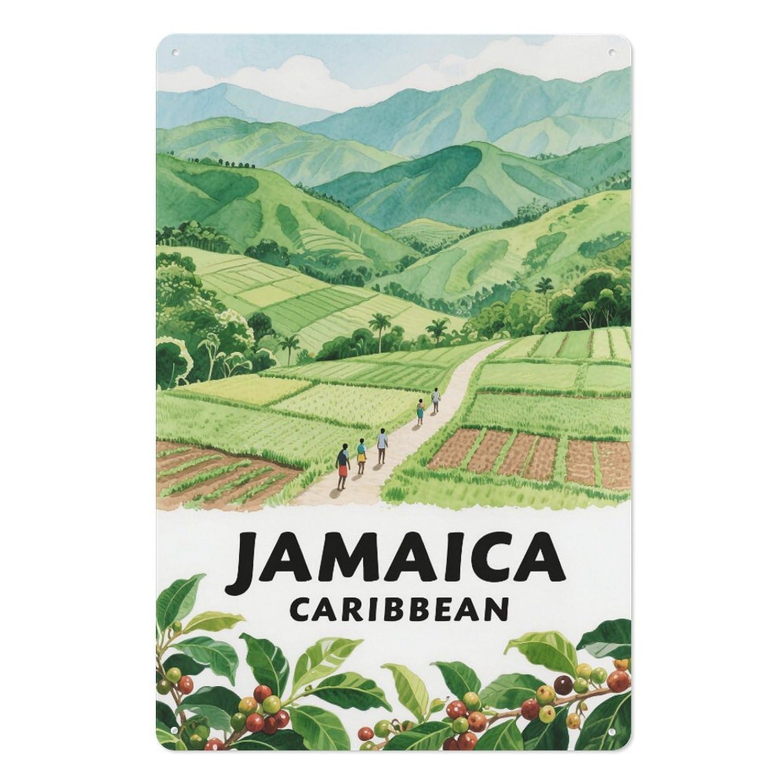 Jamaica Caribbean Retro Design Tin Paintings Vintage Tin Sign 08x12inch(20x30cm) Wall Art for Home Office Bedroom Living Room Cafes Wall Decor