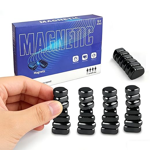 Magnet Game, Magnetic Chess Game with 32 Stones, Magnetic Chess with String, for Family & Party & Travel & Camping, Puzzle Strategy Games