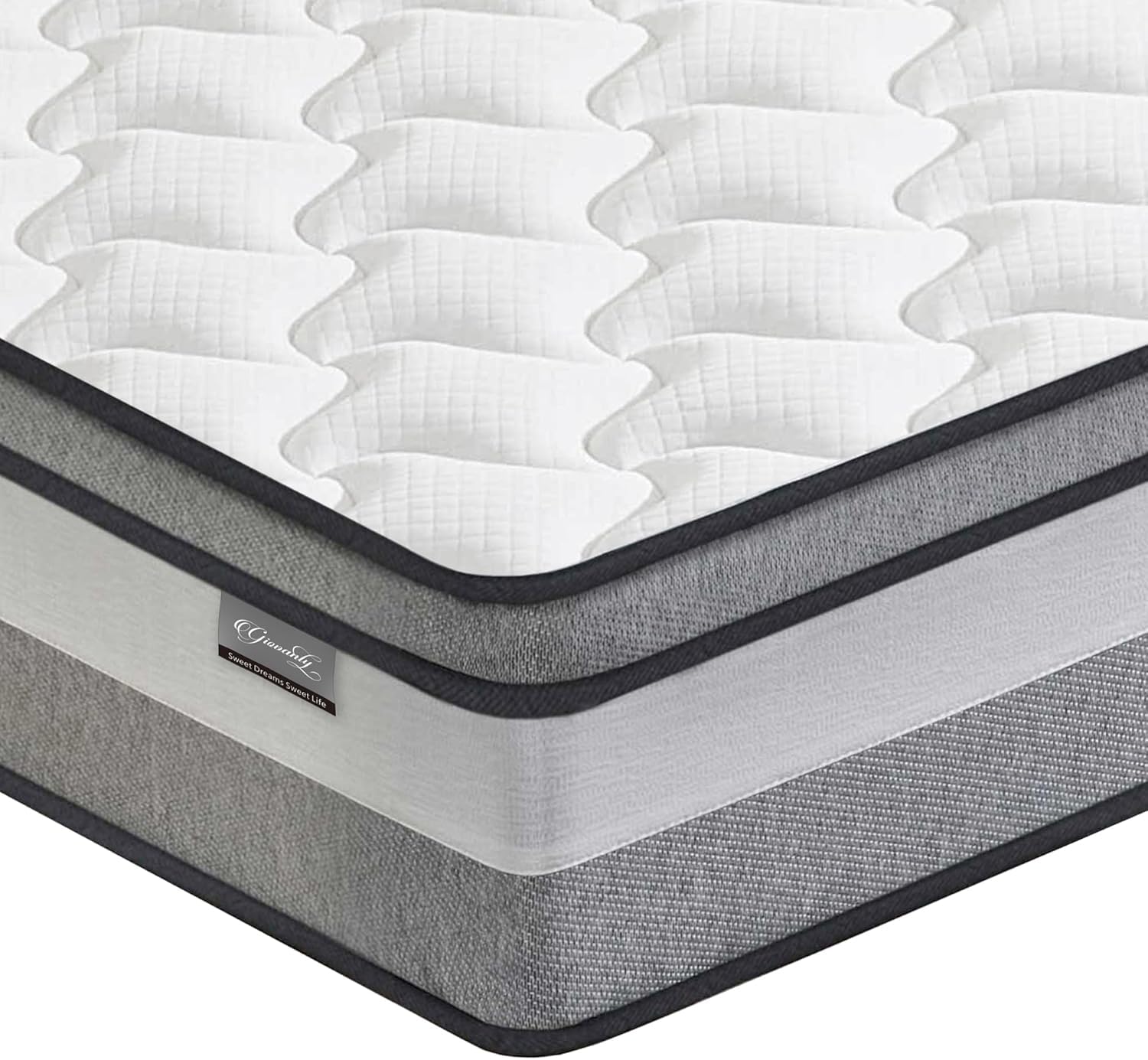 Giovanly King Mattress,Hybrid Mattresses in a box with Memory Foam,Medium Firm, Individual Pocket Spring with Breathable Knitted and Back Pain Relief,150x200x22CM โ image 1