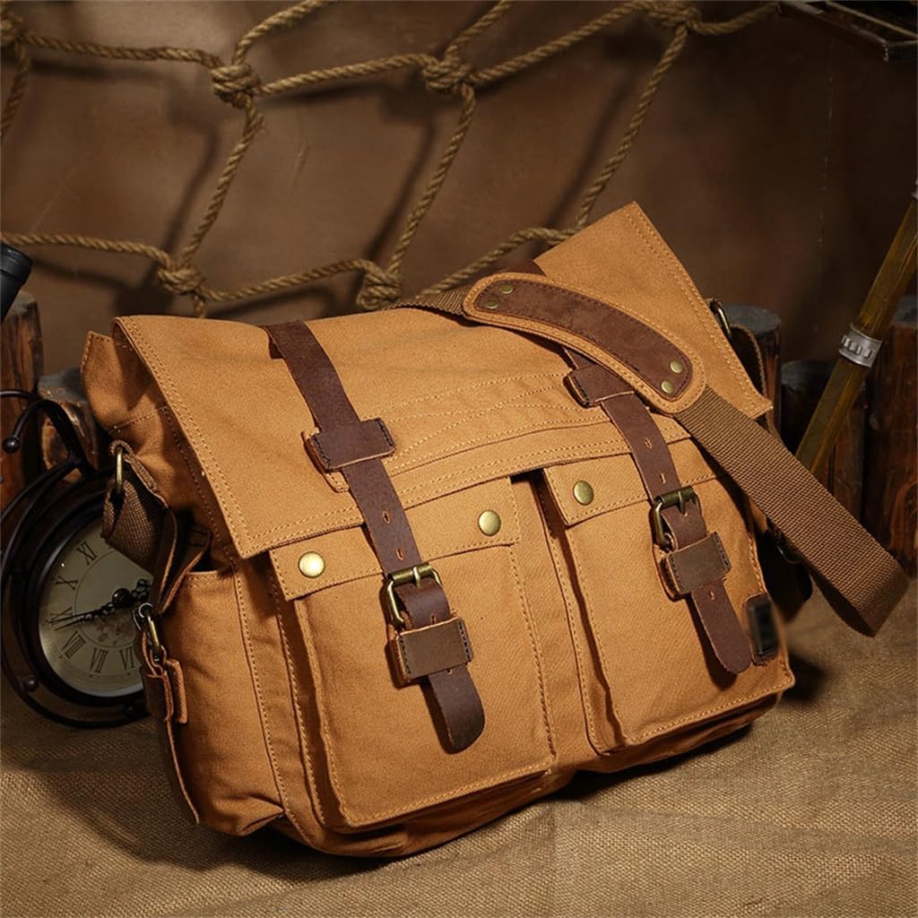 Men's Canvas Bag Shoulder Europe And The United States Retro Crossbody Casual