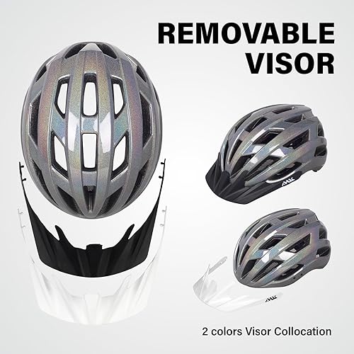 Miniatura 3 de Casco de bicicleta de carretera para adultos jóvenes, casco de bicicleta de montaña ajustable para hombres y mujeres con visera desmontable, 2