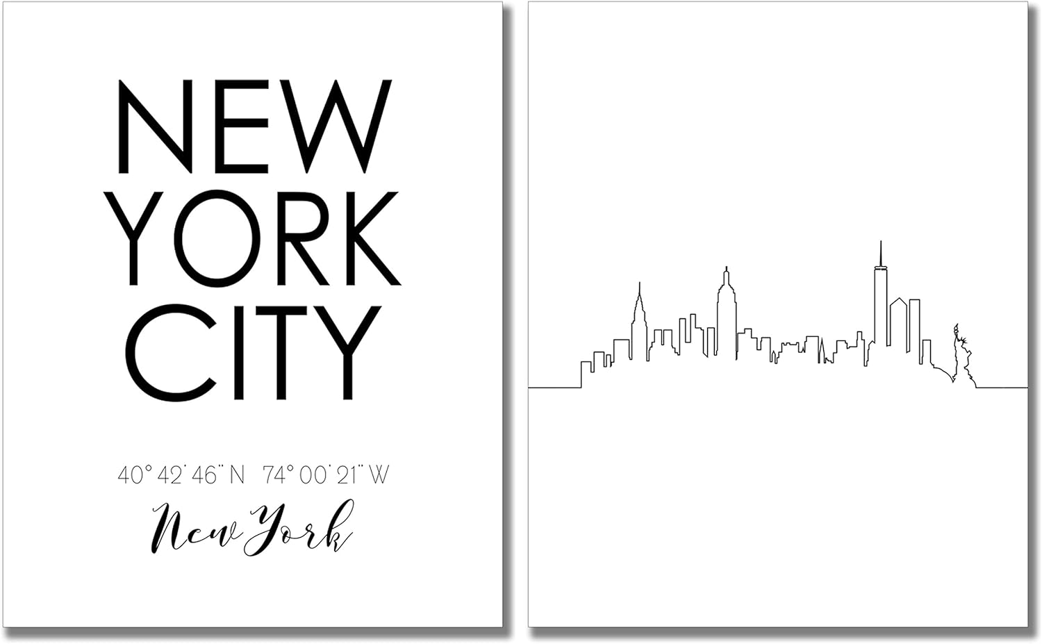 N&T New York Skyline Poster, New York Skyline Prints, New