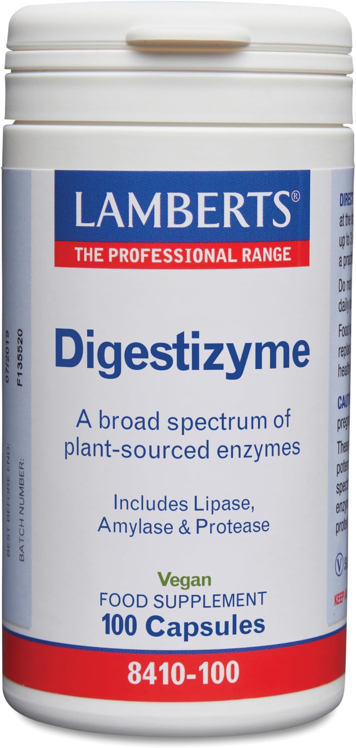 Lamberts Digestizyme – Broad Spectrum Plant Enzymes for Protein & Digestion – 100 Capsules