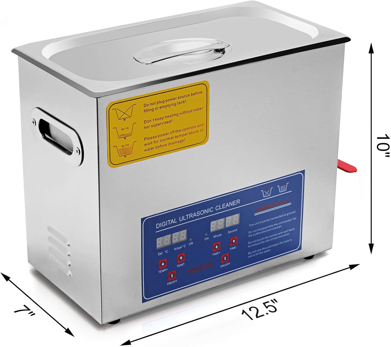 Ultrasonic Cleaner 6L Professional Ultrasonic Cleaning Machine 40kHz with Digital Timer and Heater Ultra Sonic Jewelry Cleaner Machine for Glasses, Jewelry, Watches, Dentures and Metal Parts