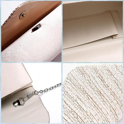 Miniatura 7 de Bolsos de mano BBjinronjy para mujer, bolso formal con diamantes de imitación para noche, bolsos de mano para boda, fiesta, cóctel, graduación, cena