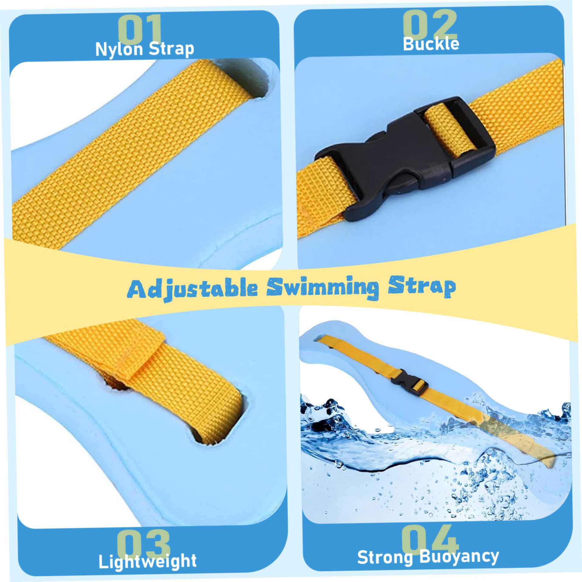 Schwimmgürtel, Schwimmgürtel mit Schnalle, kälteverstellbar, Eva-Training, lernbeständig, wiederverwendbar, Schaumstoff-Schwimmhilfe für den Pool.