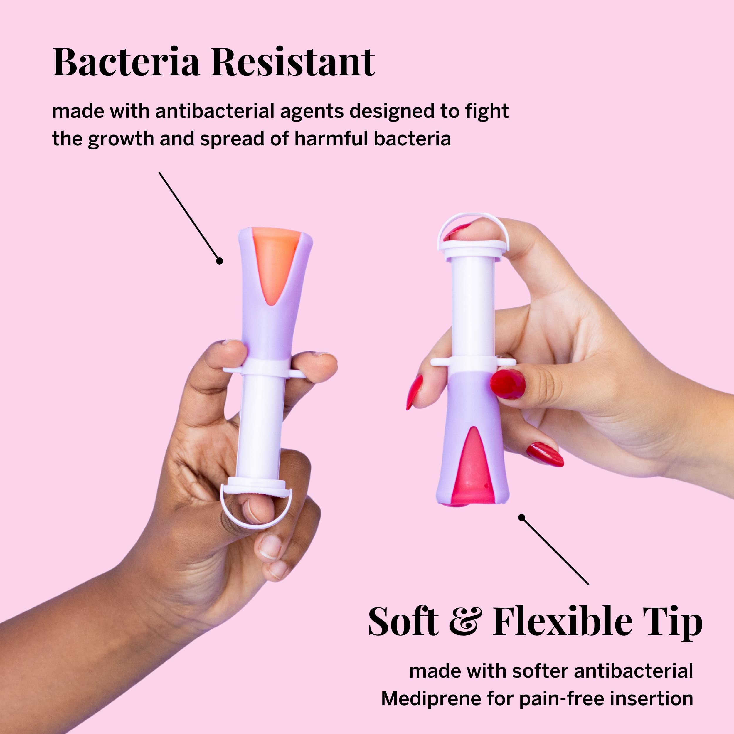 2 Menstrual Cups and Applicator Bundle - No Metals or Toxins - 100% Medical-Grade Silicone - Softest Reusable Period Cup - Inserts Like a Tampon - Capacity of 4 and 6 Tampons