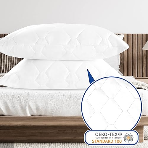 Miniatura 9 de King Quilted Fitted 100% Waterproof Mattress Pad with White Zippered Pillow Protector (White)