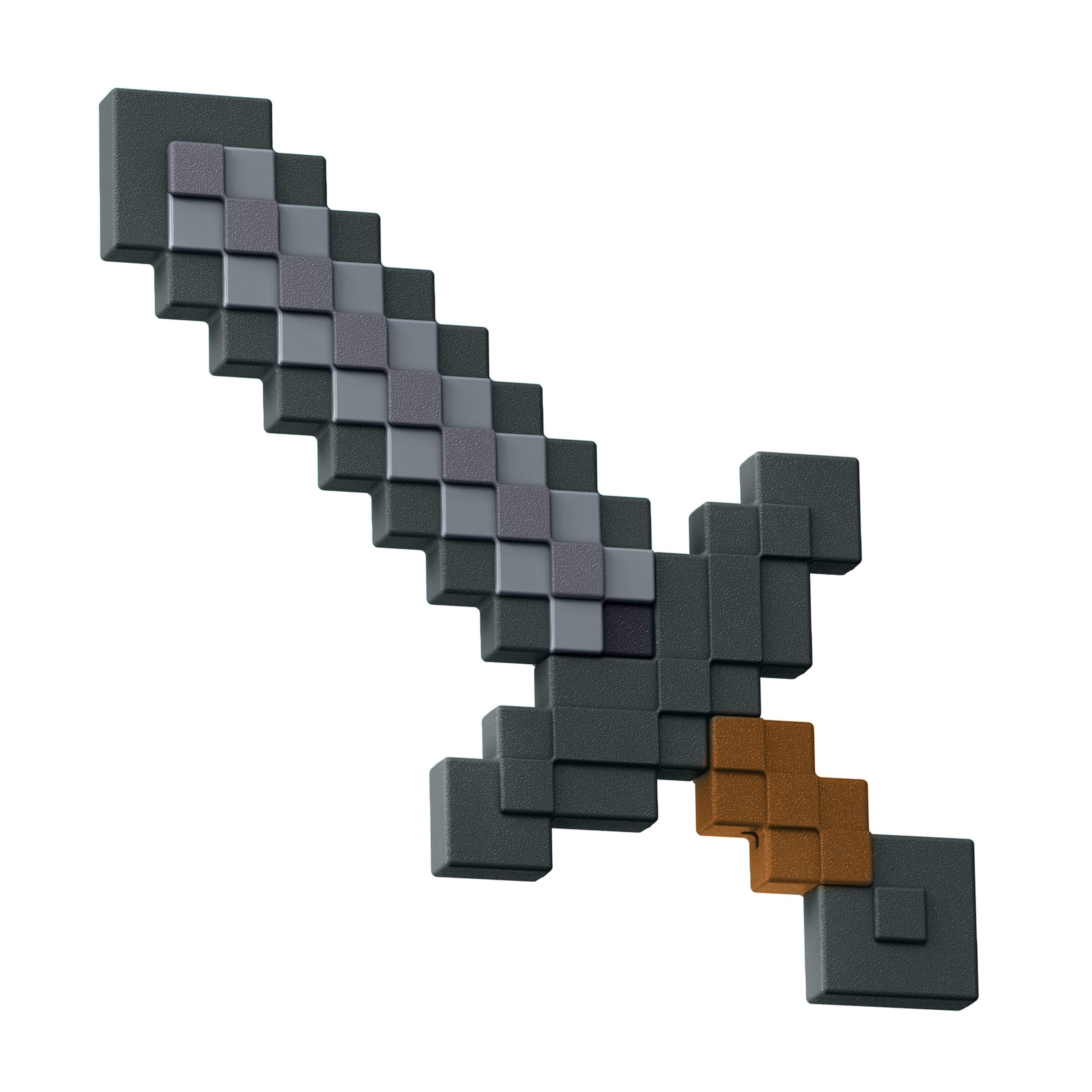 Mattel Minecraft - Spada di Pietra per il gioco di ruolo, strumento giocattolo da combattimento con il design pixelato del videogioco, giocattolo per bambini, 6+ anni, JCV19