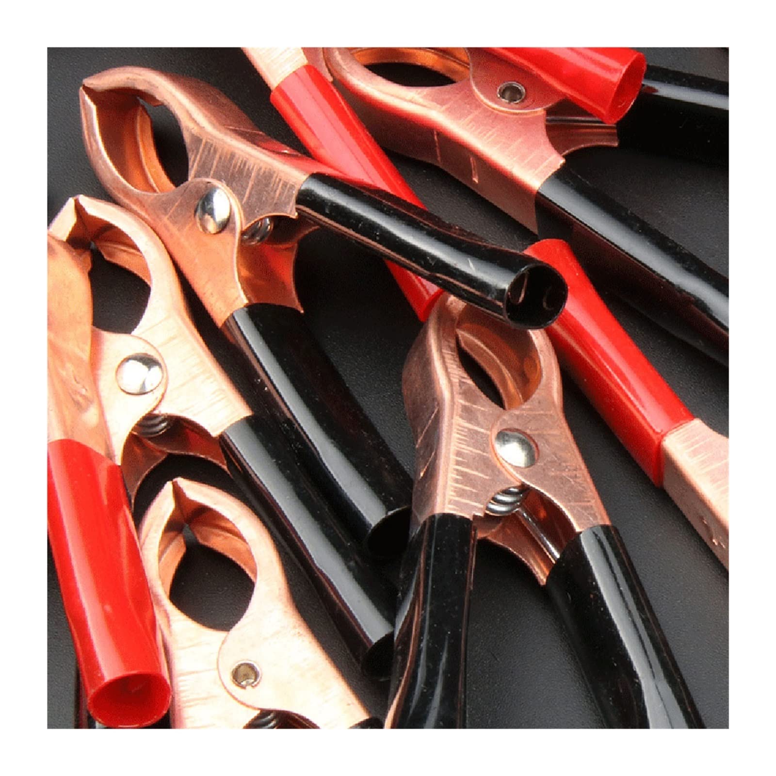 Izolowane klipsy krokodylkowe, klipsy aligatora. 100pcs Crocodile Clip Set - 30A Plastic Handle Alligator Clips for Testing Battery Connection