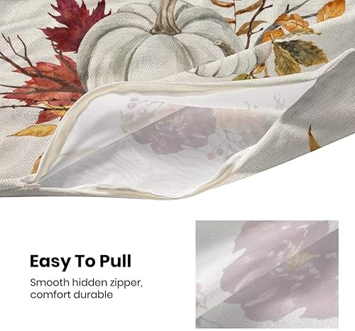 Miniatura 4 de Juego de 2 fundas de almohada de otoño de 16 x 16 pulgadas, decoración de otoño, calabazas, hojas de arce, fundas de almohada decorativas de Acción