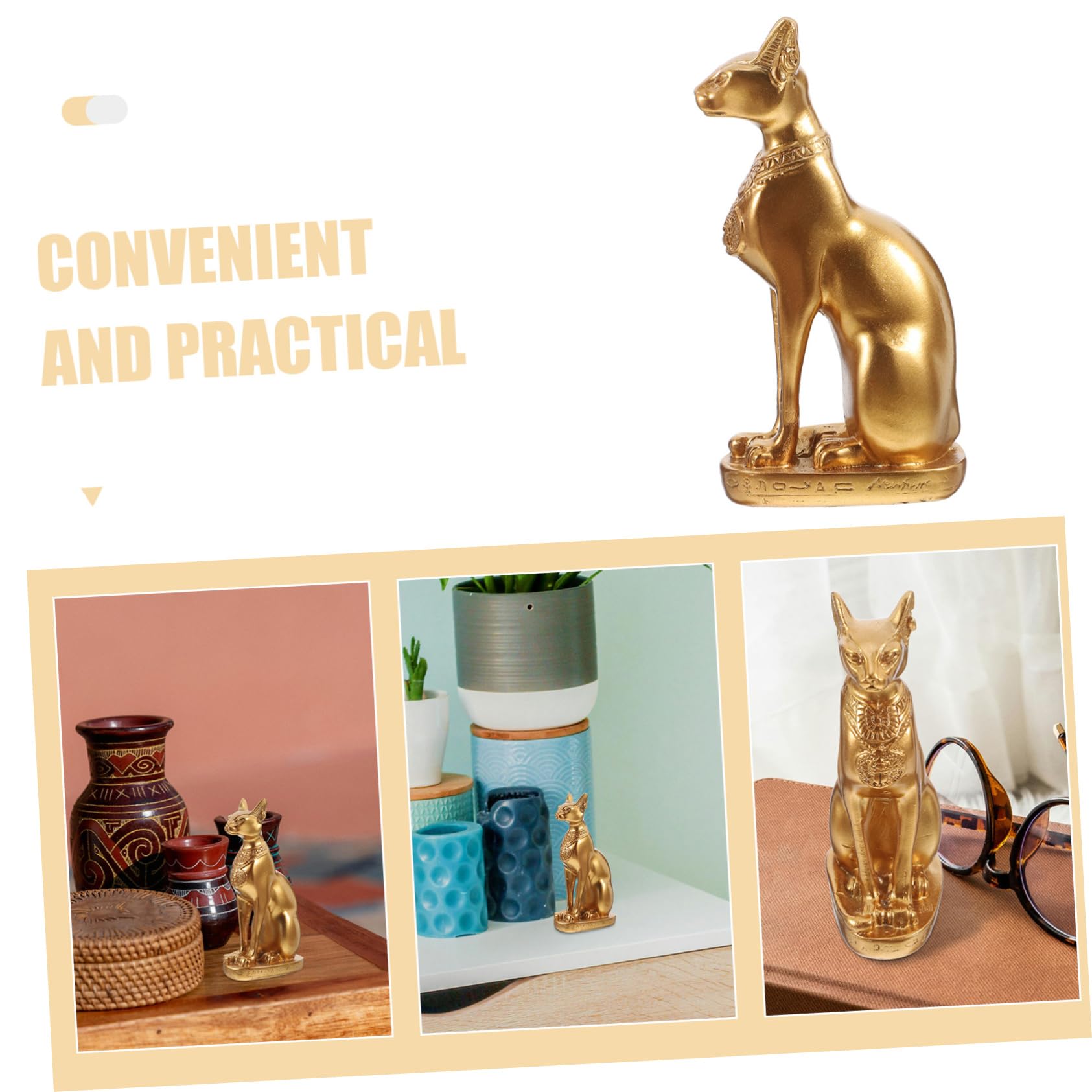 UKCOCO Resina Estatua de Gato Egipcio Bastet, Adorno Único Decorativo