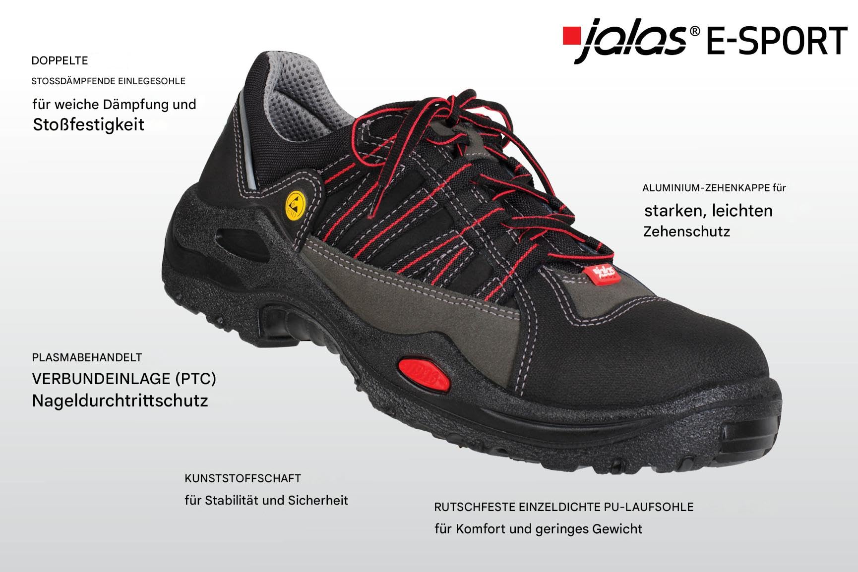 Jalas 1615 E-Sport Sicherheitsschuh mit wasserabweisenden Merkmalen und höchstem Schutz