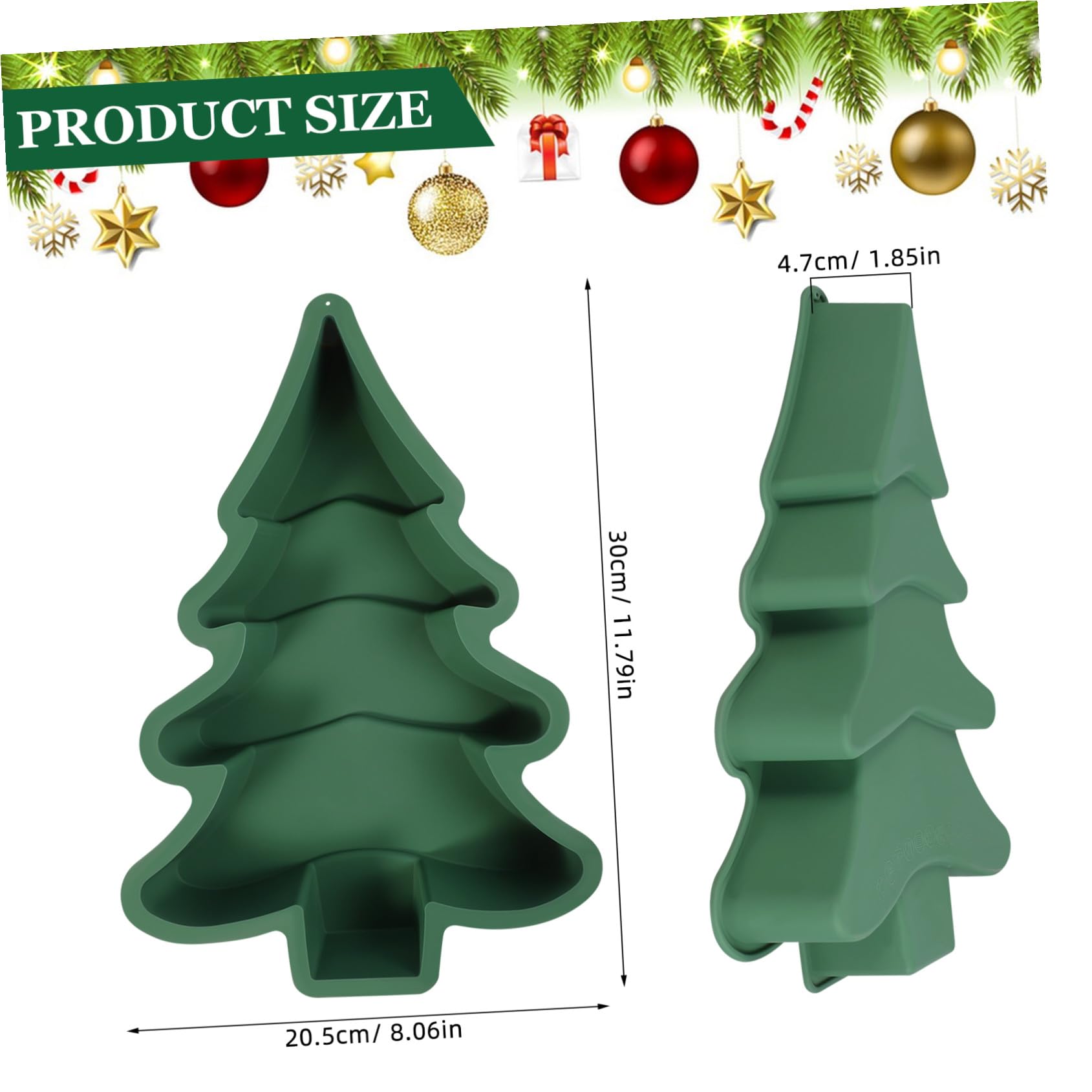 Gatuida Stampo Per Torta in Silicone a Forma Di Albero Di Natale Verde, Utensile Da Cucina Per Dolci Da Festa Fatto in Casa, Resistente e Facile Da Pulire Per Uso Domestico e Professionale
