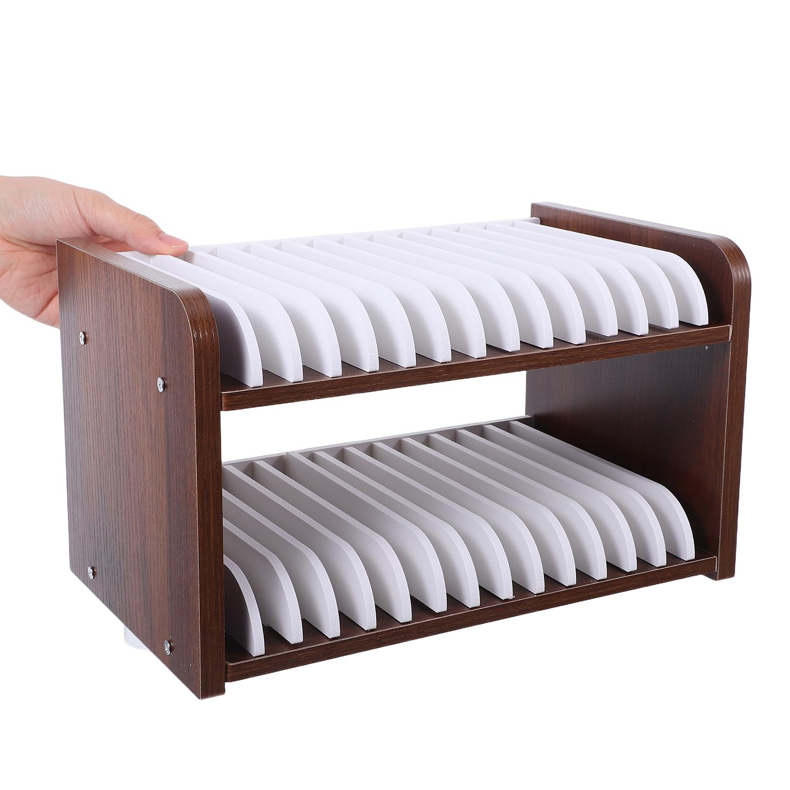 Soporte para Teléfono de Sobremesa de Madera Doble Capa 30 Compartimentos