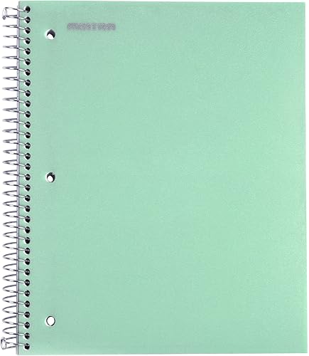 Miniatura 4 de Mintra Office Cuadernos de espiral duraderos, 3 materias (lavanda, verde salvia, salmón, rayas anchas, paquete de 3)