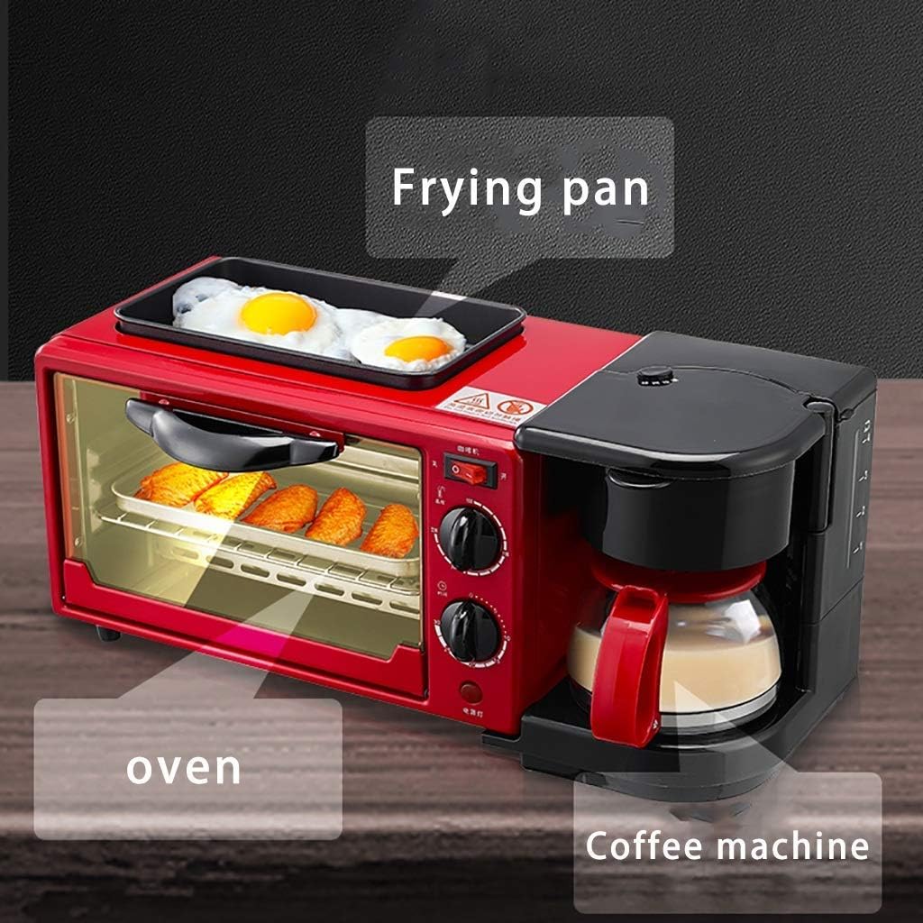 Multi-Function Electric Oven Three-in-One Breakfast Machine Small Coffee Machine Automatic Toaster Electric Frying Pan Sandwich Toaster Mini Oven 9L Mini Ovens Useful