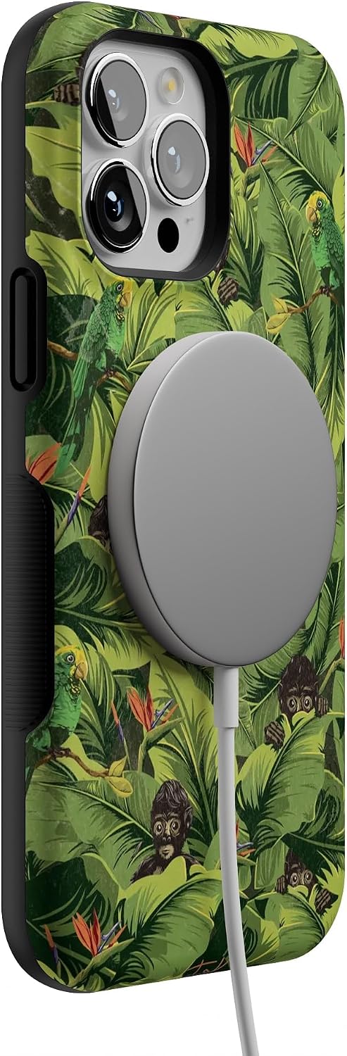 Casely iPhone 13 Pro Max Case | Sneaky Monkeys | Frida Kahlo Jungle Floral | Bold Protective Design | Compatible with MagSafe