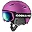 Odoland Ski Helmet and Goggles Set for Adults & Youth, Snowboard Helmet with Goggles - Shockproof Winter Sports Helmet with Protective Shell for Men, Women & Teens, Purple, S