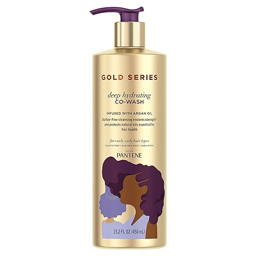 Gold Series de Pantene Sulfate-Free Hydrating Deep Co-Wash con aceite de argán para cabello rizado y rizado 152 fl oz el empaque puede variar