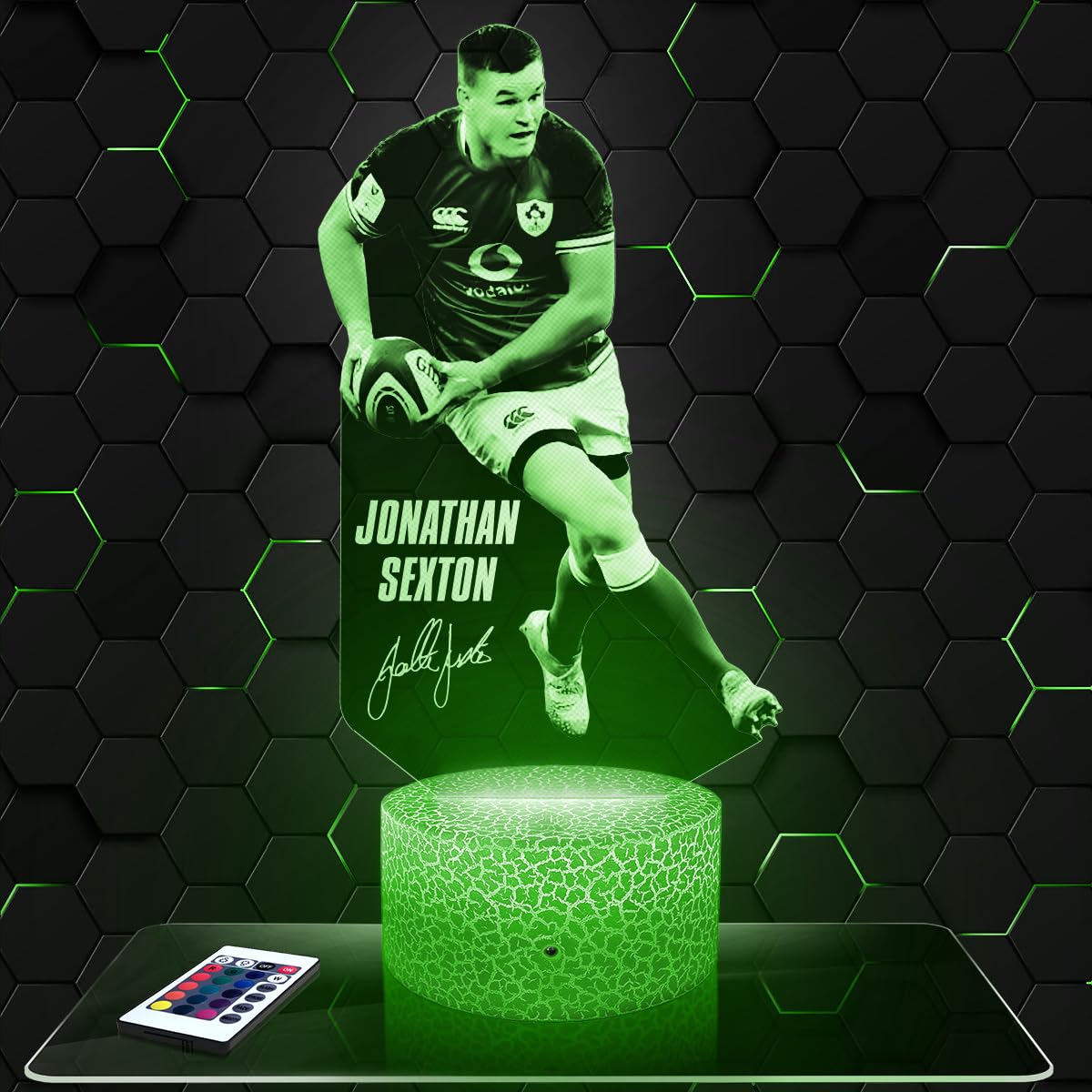 Lampada 3D Led R. Ntamack Rugby | Luce Notturna Tattile Con Illusione 3D | Personalizzabile Formato A5 O A4 | Idea Regalo Di Natale, Compleanno | Prodotta In Francia