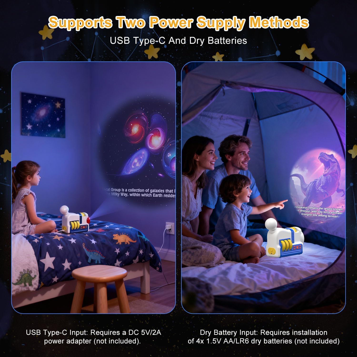 Kids Story Projector with 4 Science Cartridges, Bedtime Stories, Lullabies & Night Light, Storybook Player Machine, Educational Storytime Projector, Early Learning Toys Gift for Toddler Ages 3+