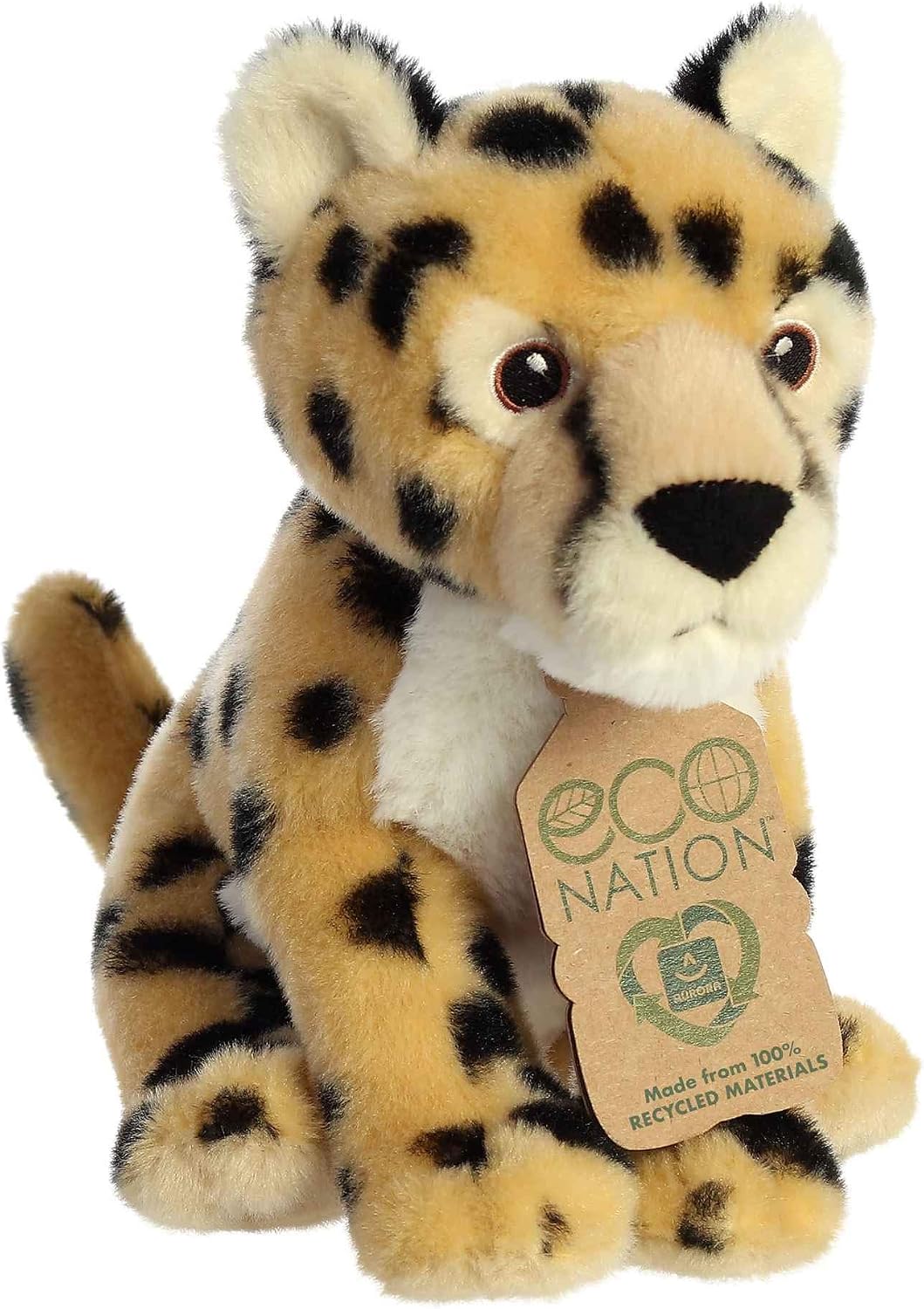 Aurora® Responsibly Made Eco Nation™ Cheetah Stuffed Animal - Ideal for Playtime Adventures - Perfect for Birthdays or Just Because - Gold 8 Inches