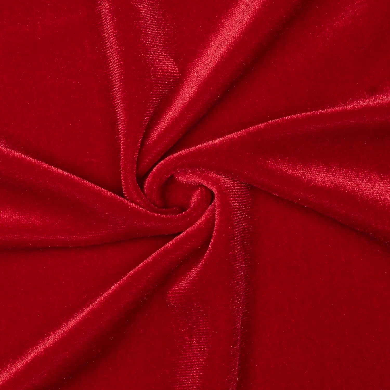 Pico Textiles 2 Yards Bolt - Red Stretch Velvet Fabric - Sold by The Bolt - Variety of Colors - Ideal for Sewing Apparel, Dresses, Skirts, Costume and Craft