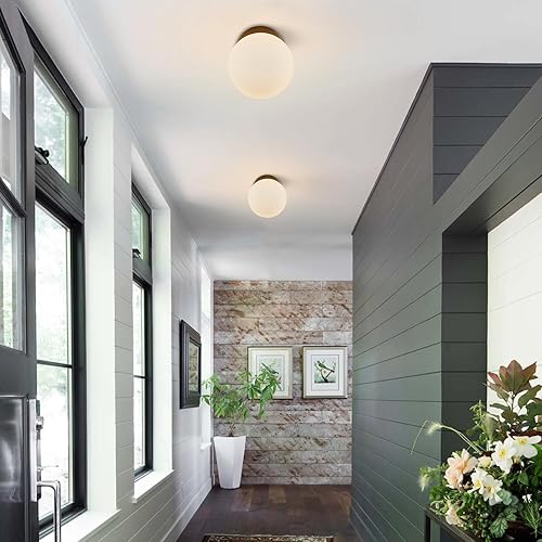 Miniatura 4 de BOKT Aplique de pared moderno de globo grande, latón de mediados de siglo, lámpara de pared dorada de vidrio blanco esmerilado, aplique de pared