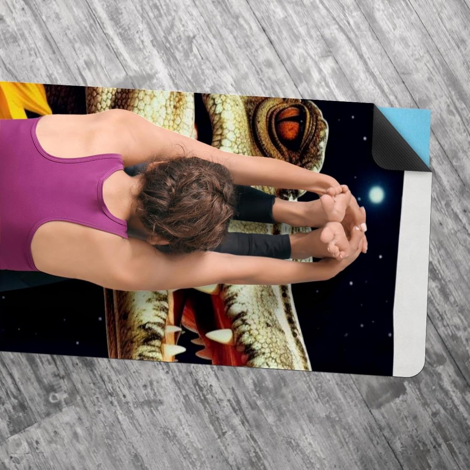 Yoga Towel, Crocodile Star Sunflower Non Slip Sweat Absorbent Hot Yoga Mat Towel for Hot Yoga, Pilates and Fitness - 72.8" x 26.8"