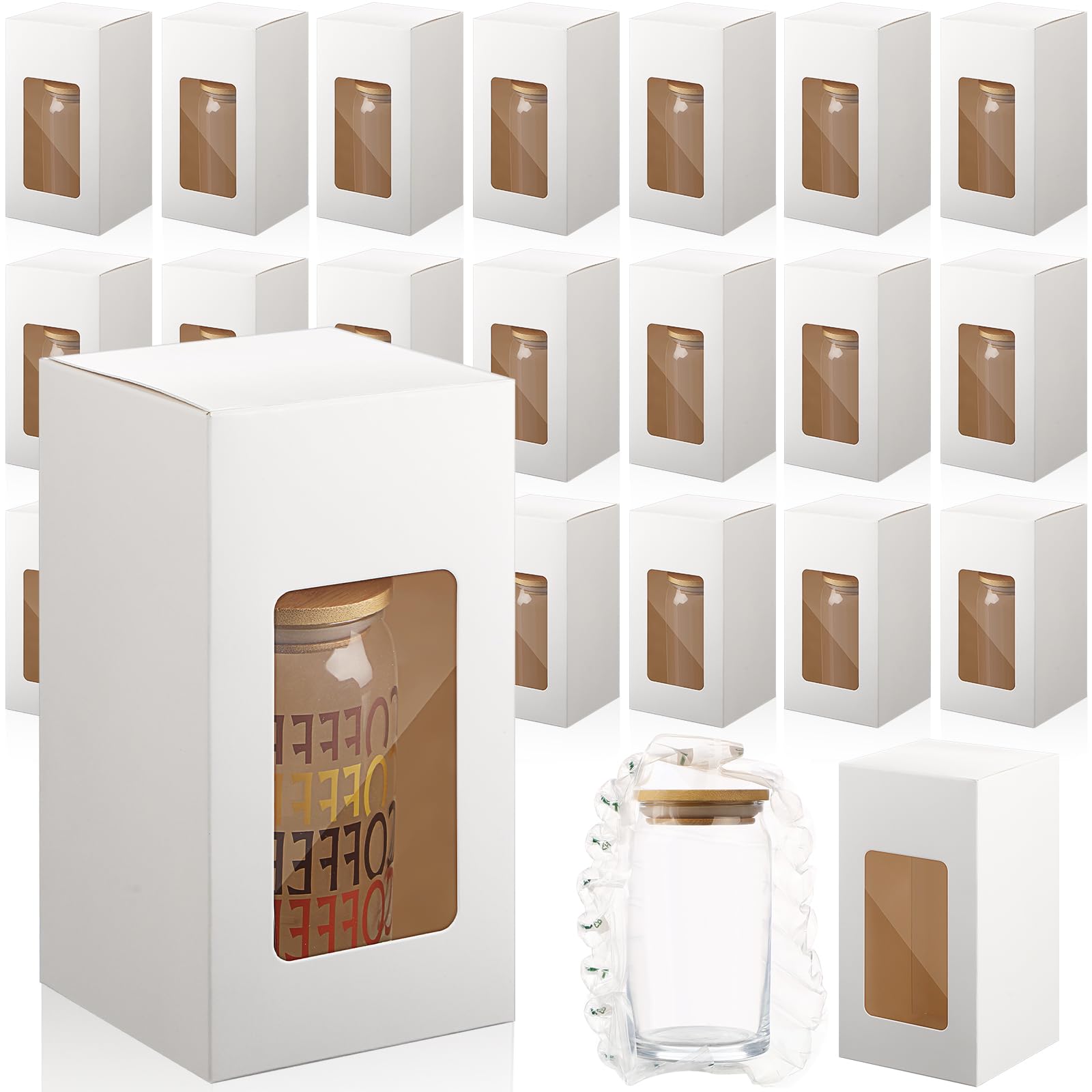 Cajas para vasos de sublimación de 16 oz con bolsas de burbujas Fullhawl pack de 48