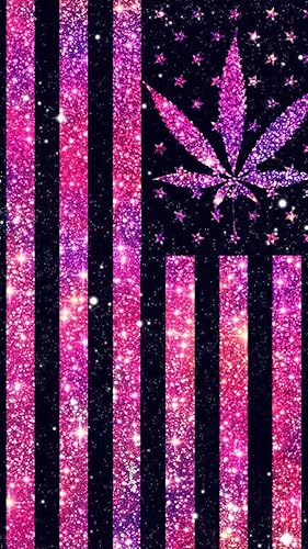 Cysoo Hoja de marihuana DIY 5D Diamond Painting Cannabis Weed Full Drill Art Kits