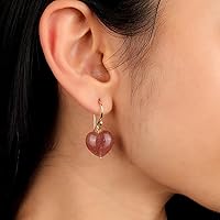 Vista 29 de Gempires Natural Heart Crystals Earring, Heart Gemstone, Energy Healing Crystals, Birthday, Gift for Her, Gemstone Jewelry Yaxaite