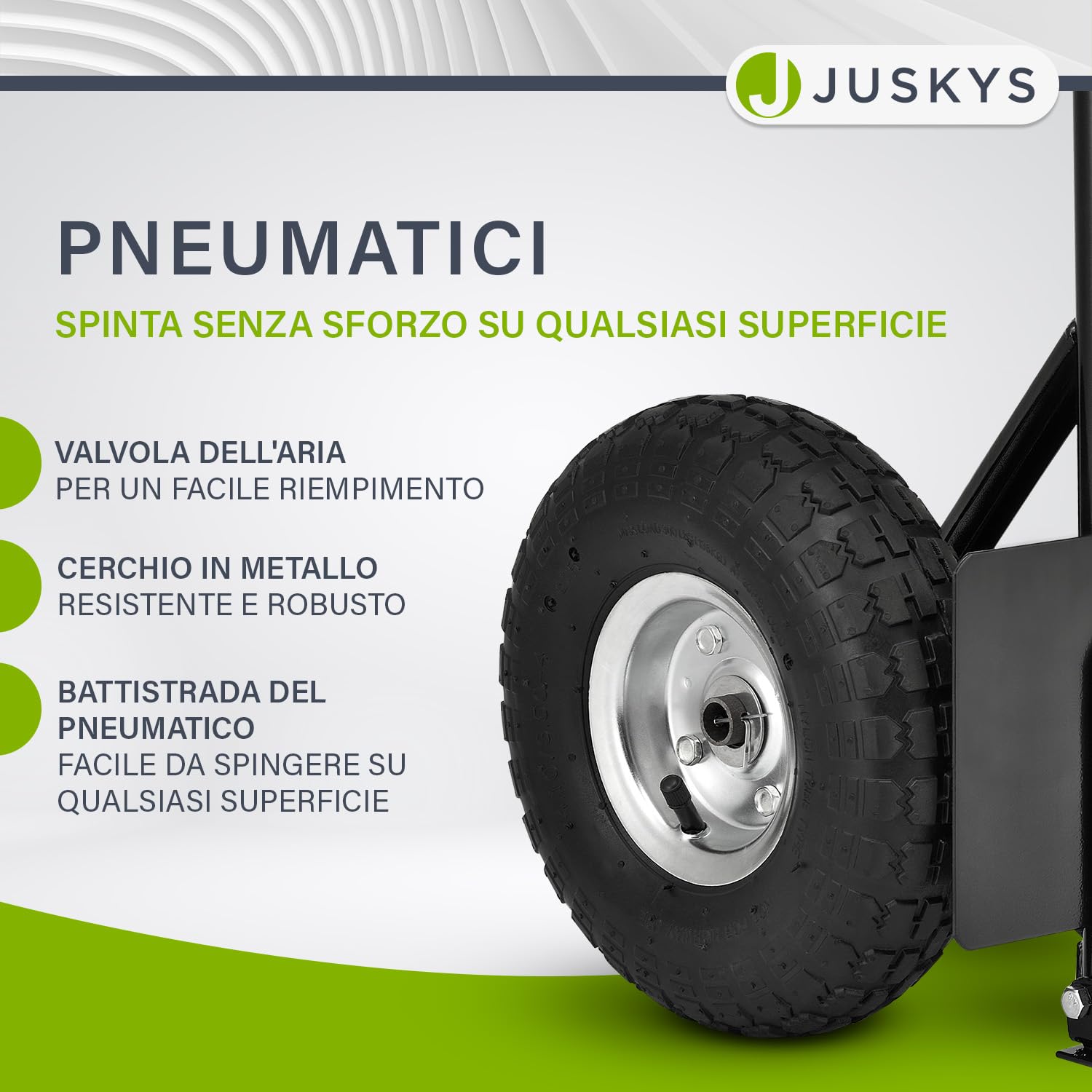 Juskys Carrello a mano Basic pieghevole - Carrello da trasporto con grandi ruote gonfiabili e telaio in acciaio massiccio - Carrello manuale per traslochi e casse di bevande