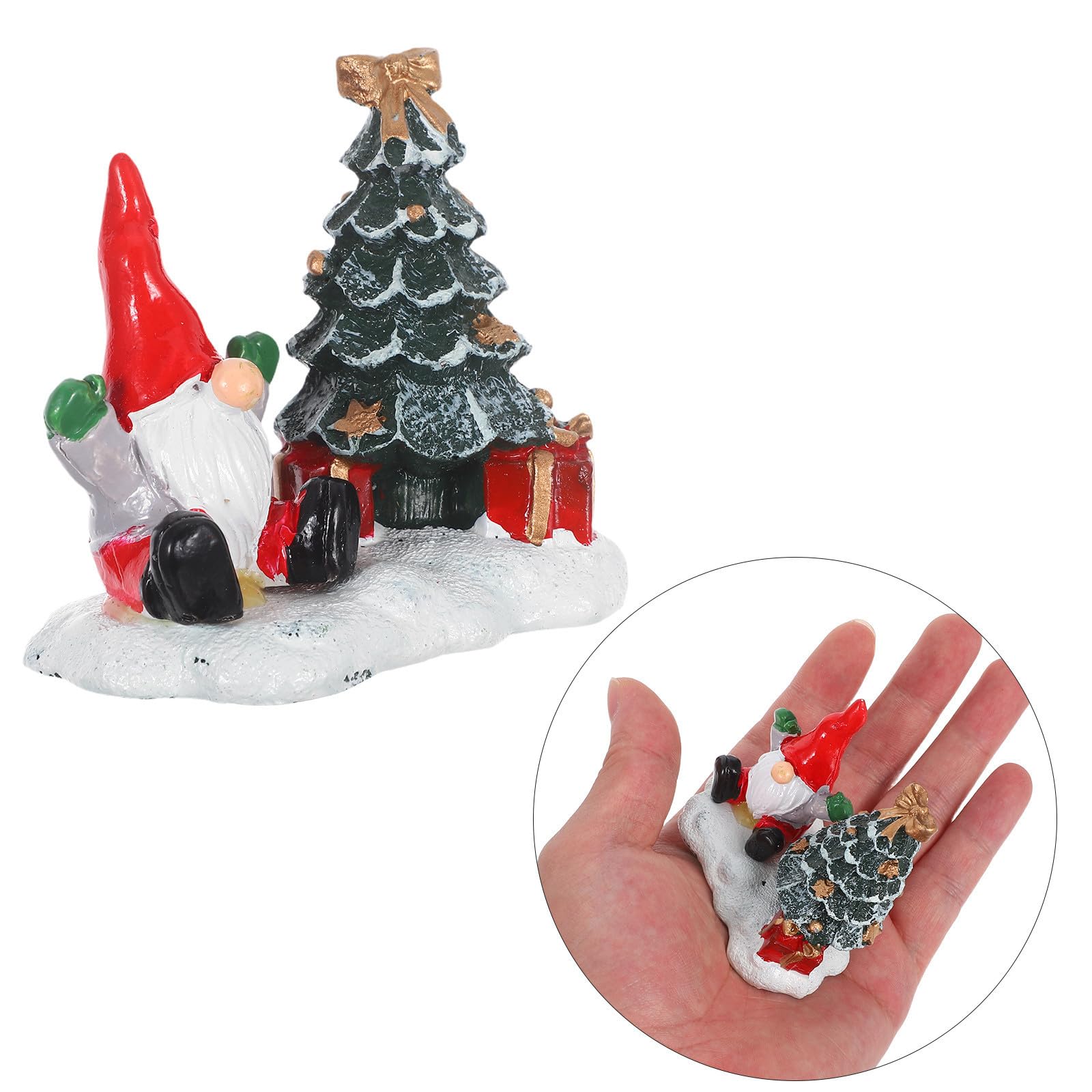 FRCOLOR 10 Pièces Père Noël en Résine Figurine de Noël pour Table, Sapin
