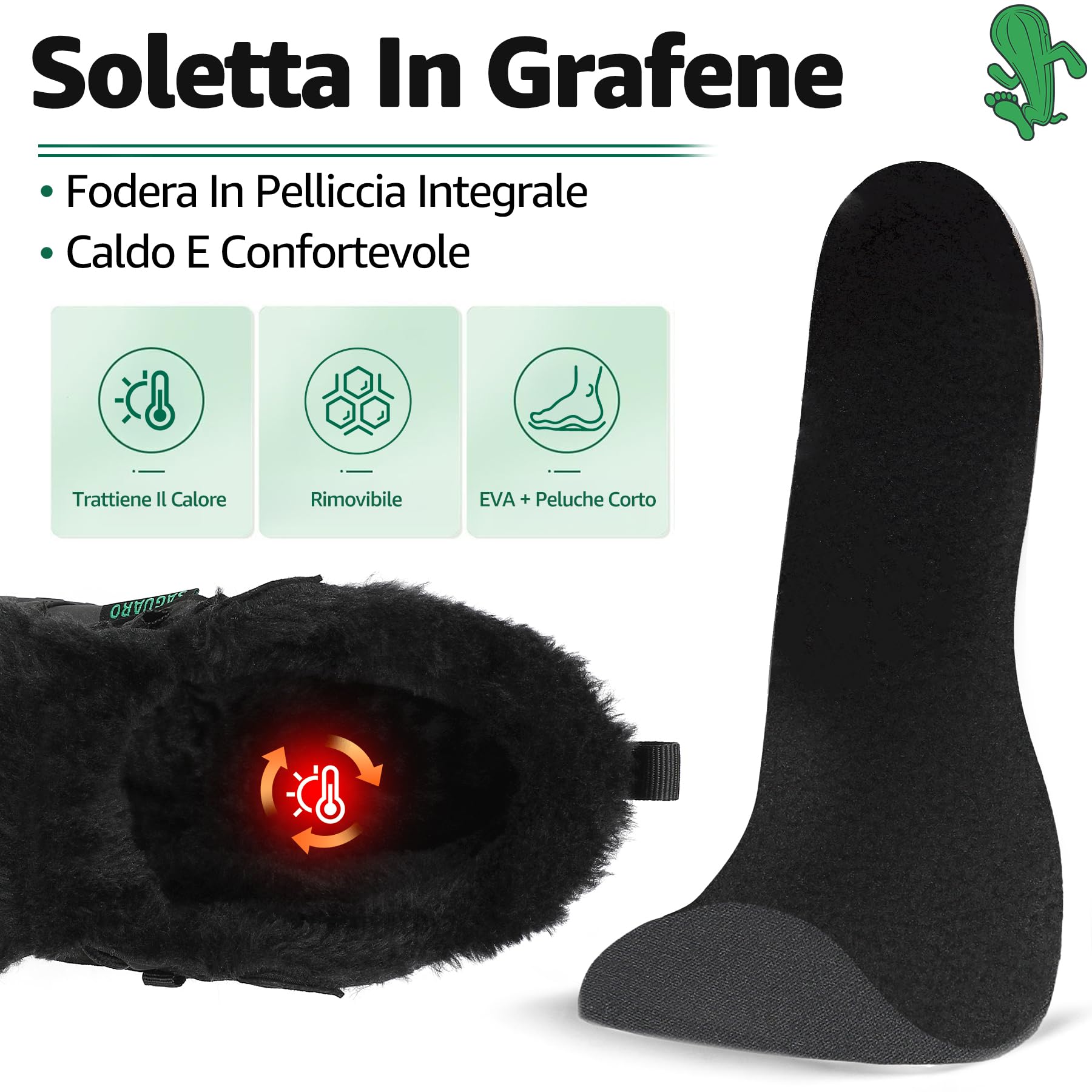 SAGUARO Barefoot Scarpe Invernali Caldo Stivali Neve per Uomo Donna,Gr.36-48