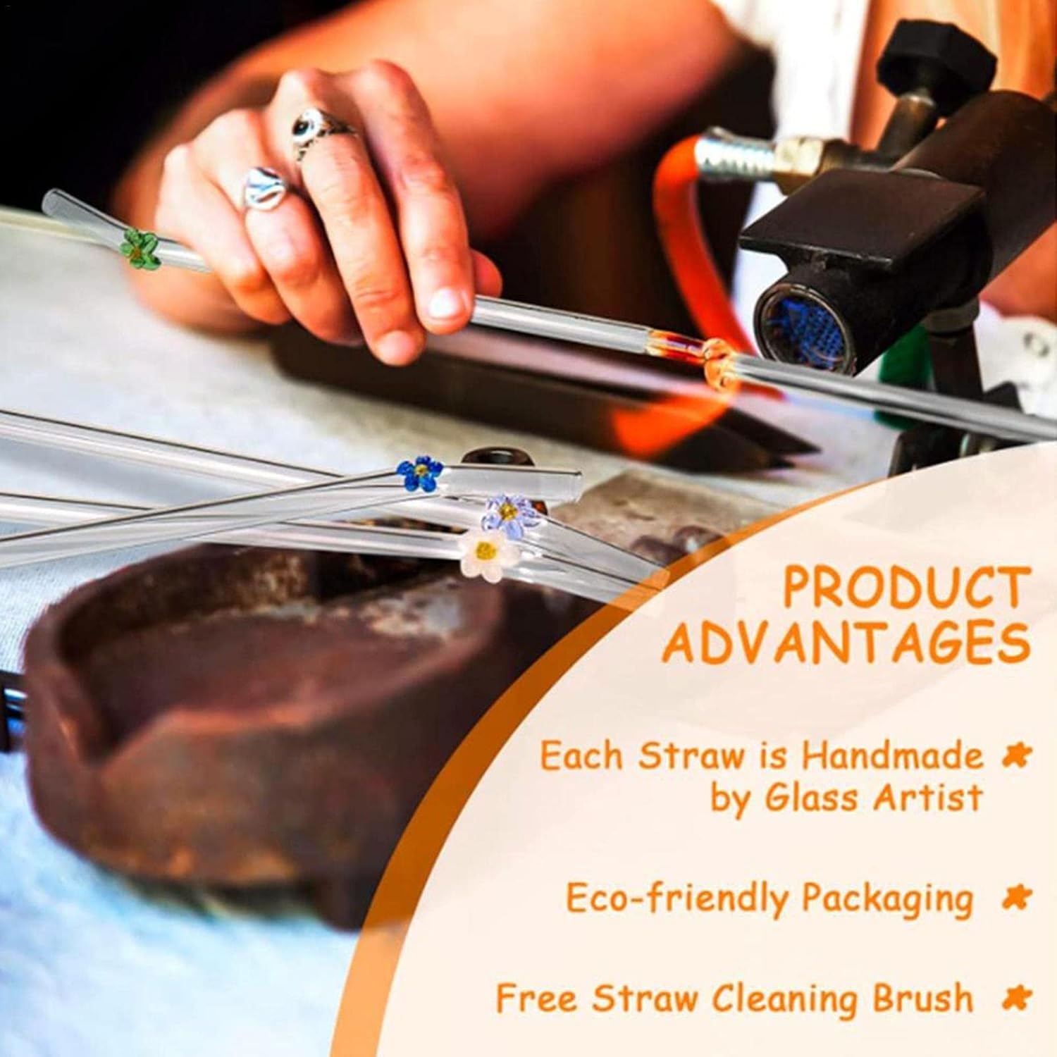 全商品オープニング価格 再利用可能なグラスストロー 飛散防止ストロー ホット コールドドリンク パーティー用品用のクリーニングブラシ付きの再利用可能な曲がったストロー Dongtian Hmcdenbosch Nl