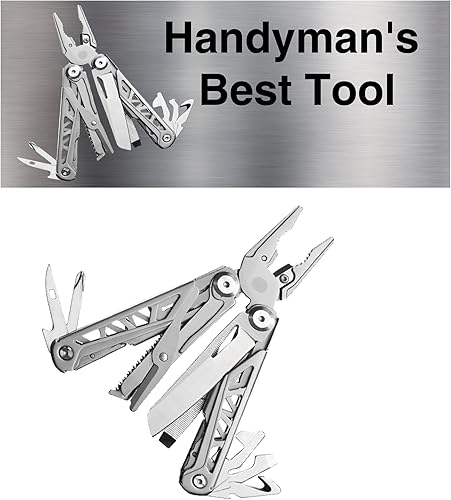 Ascent Handyman - Alicates de herramientas de regalo 15 en 1 multiherramienta para regalo, práctico cuchillo de bolsillo, sierra para abridor de