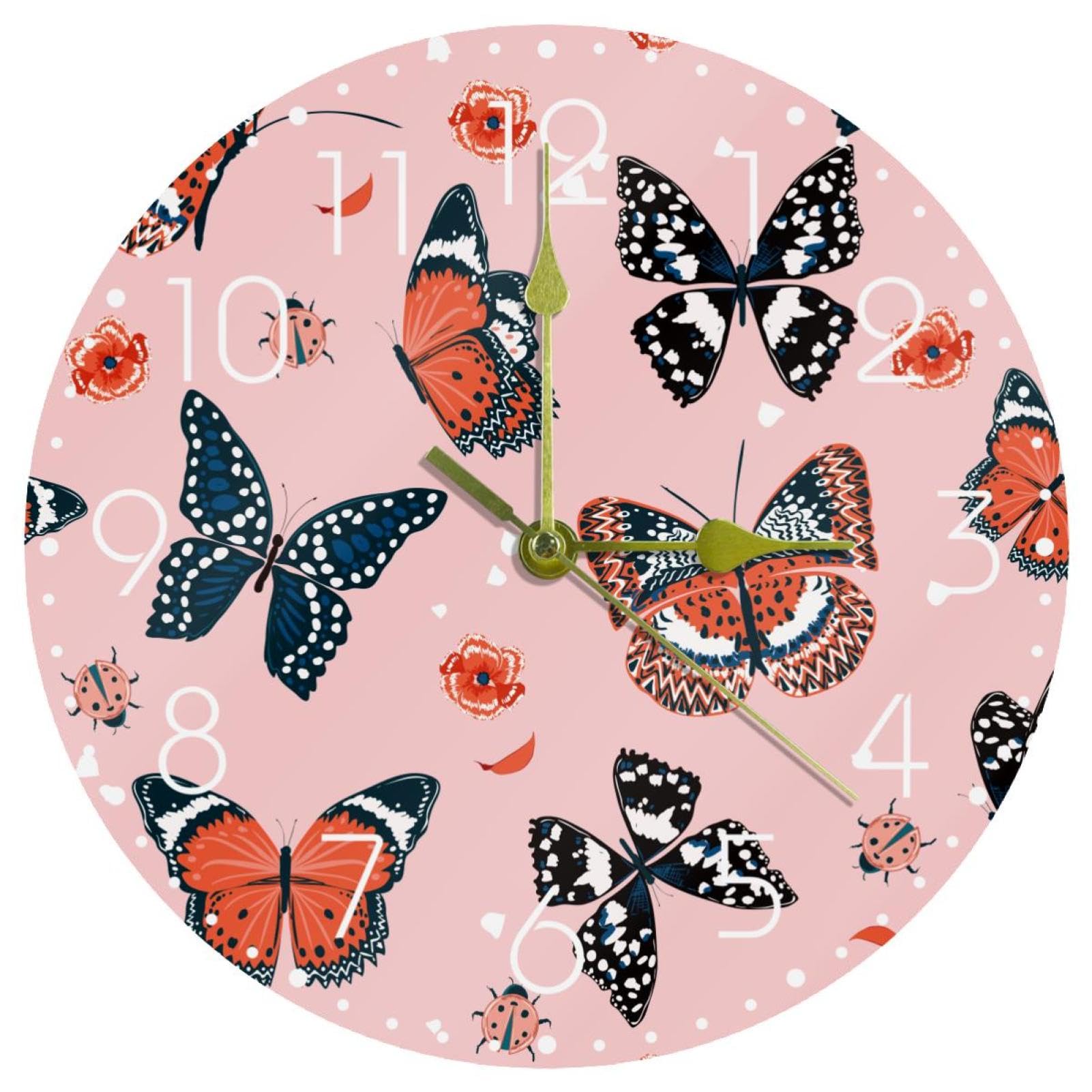 Horloge murale acrylique silencieuse décorative ronde à piles