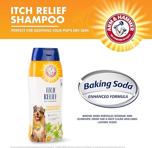 Miniatura 2 de Arm & Hammer Champú para aliviar la picazón de mascotas, aroma a manzanilla y menta de 20 onzas, champú de calidad profesional para picazón de