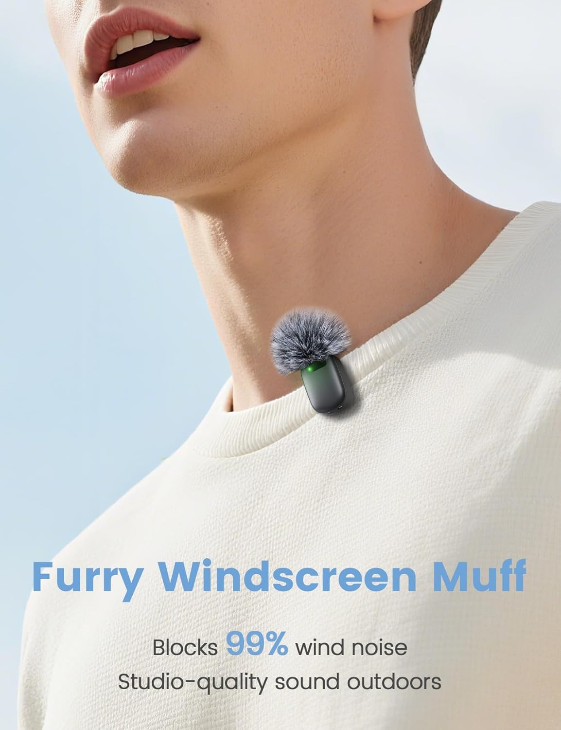 Wireless Mini Lavalier Microphone for iPhone & Android, Dual Clip-On Mics with 30H Charging Case, Intelligent Noise Cancellation, Tiny Portable Mic for Vlogging, TikTok, Live Stream, Teaching Meetings - Image 8